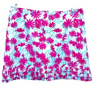 Lilly Pulitzer Ruffle Skirt Pink Daisy Sz 8